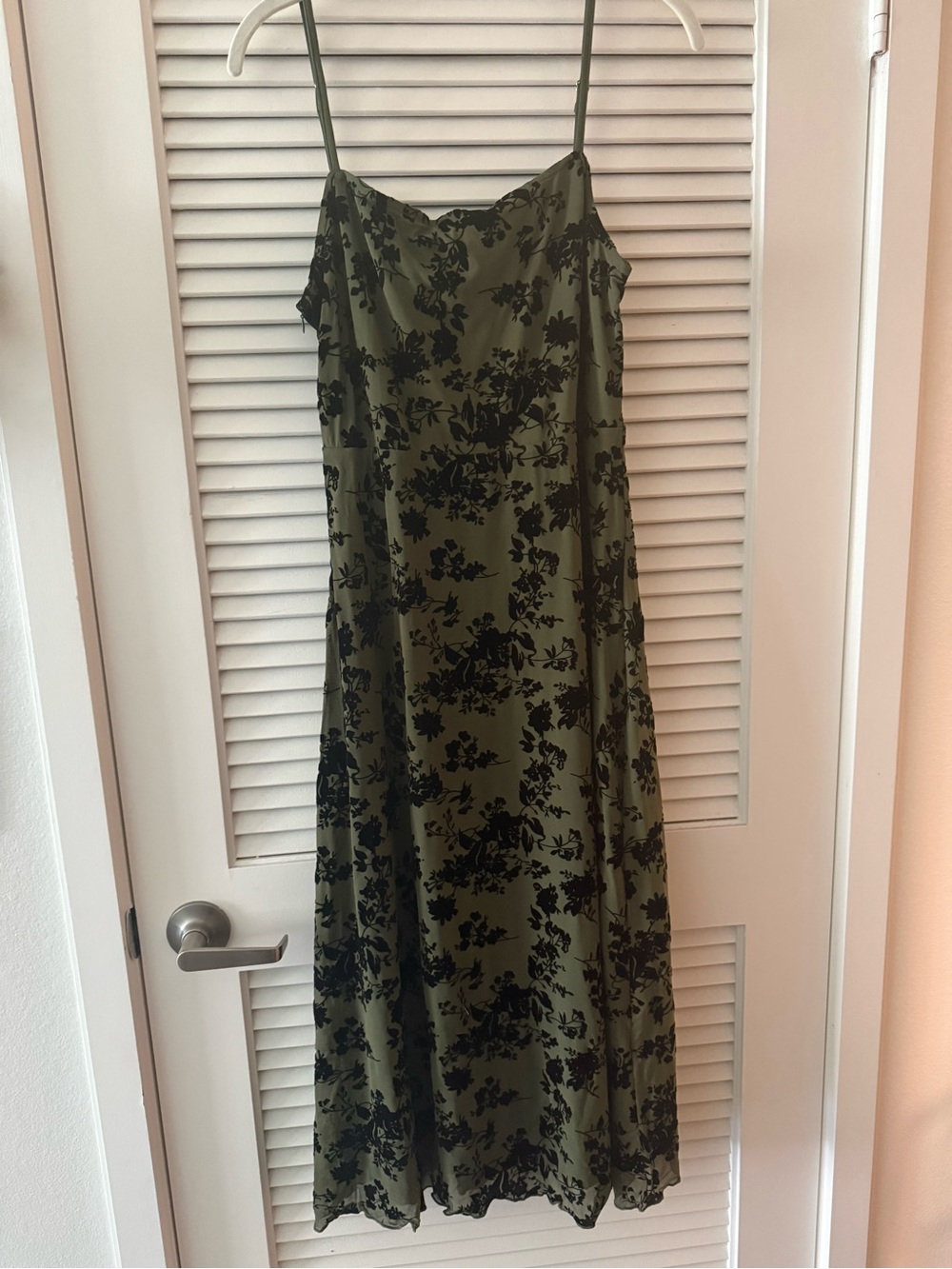 RIHOAS Olive Green and Black Floral Slip